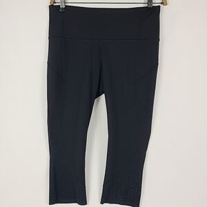 Lululemon Women's Anew Crop 21" Black Full-On Luxtreme Leggings Sz 12  W6ACAS